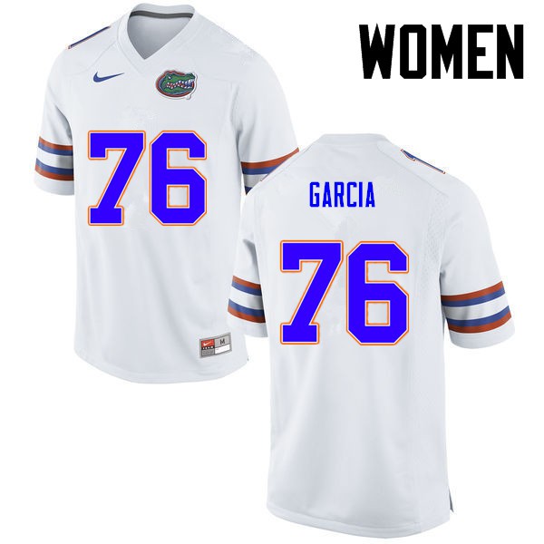 Florida Gators Women #76 Max Garcia College Football Jersey White